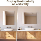 Mirrorons Bathroom Vanity Mirror 16" x 20", Frameless Mirror with Polished Edge, Hangs Horizontally or Vertically. Bathroom Mirror for Wall. Tempered Glass Upgraded Packing