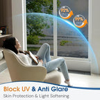 Homein One Way Privacy Window Film with Tool Window Tint for Home See Out Not in Heat Control Sun Blocking Mirror Reflective Anti UV Covering Static Cling No Glue Black-Sliver 17.5 x 157.4 inch