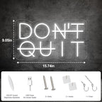 Don't Quit LED Neon Sign for Wall Decor, DO IT Neon Lights Party Decorations, USB Powered Switch Lighting Adjustable for Office, Gym, Man Cave, Gamer Room Decor