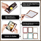 Tatuo 6 Pack 5x7 Magnetic Picture Frames Rustic Distressed Farmhouse Wood Pattern Fridge Picture Frame Magnets for Christmas Refrigerator Locker Home Classroom Office