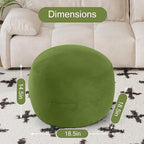 MeMoreCool Round Stuffed Pouf Ottoman Foot Rest, Floor Pouf Foot Stool with Soft Foam Chunk Filling, Small Round Ottoman Footstool Circle Footrest for Living Room, Green