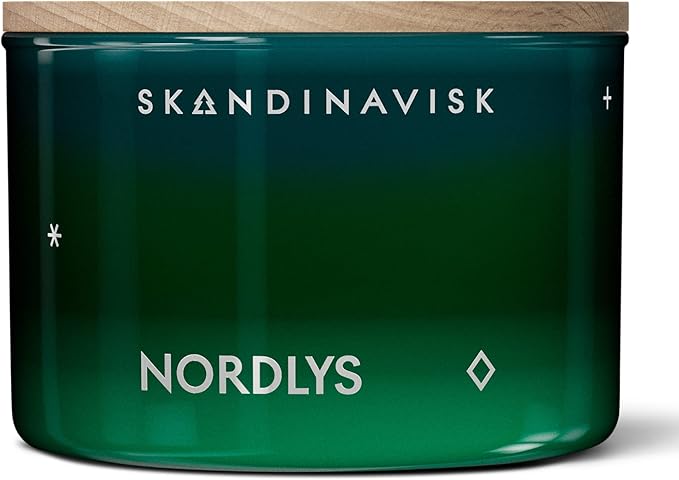 Skandinavisk NORDLYS 'Northern Lights' Scented Candle. Fragrance Notes: Arctic Intensity and Celestial Colour, a Singular Symphony for Senses. 3.17 oz.