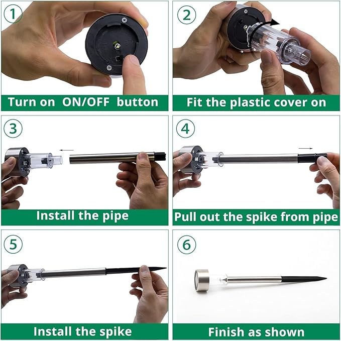 Solar Lights Outdoor Waterproof, Stainless Steel LED Landscape Lighting, Solar Garden Lights Solar Powered, Outdoor Solar Lights for Yard, Pathway, Walkway, Patio , Lawn - 12 Pack ( Multicolor )