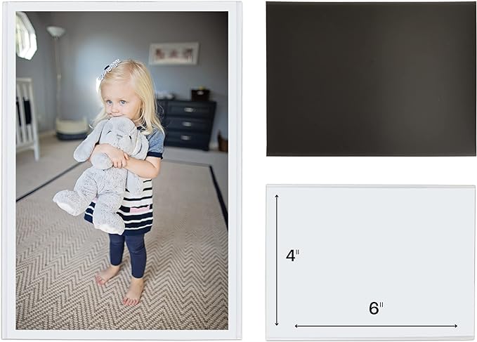 Magtech Magnetic Pocket Picture Frame, White, Holds 4 x 6 Inches Photos, 10, Made in the USA Pack (14610)