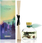 LOVSPA Reed Diffuser Set, Winter Forest Pine Scented Oil Diffuser with Sticks, Home Fragrance Accessories for Bathroom Shelf Decor, Aroma Diffusers for Home or Office Desk, USA Made