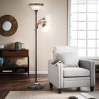 Luvkczc 70" Floor Lamp for Living Room, Bedroom, Office - 2 Head Standing Lamp with Metal Pole & Heavy Base - Vintage Tall Corner Reading Light - No Bulbs Included