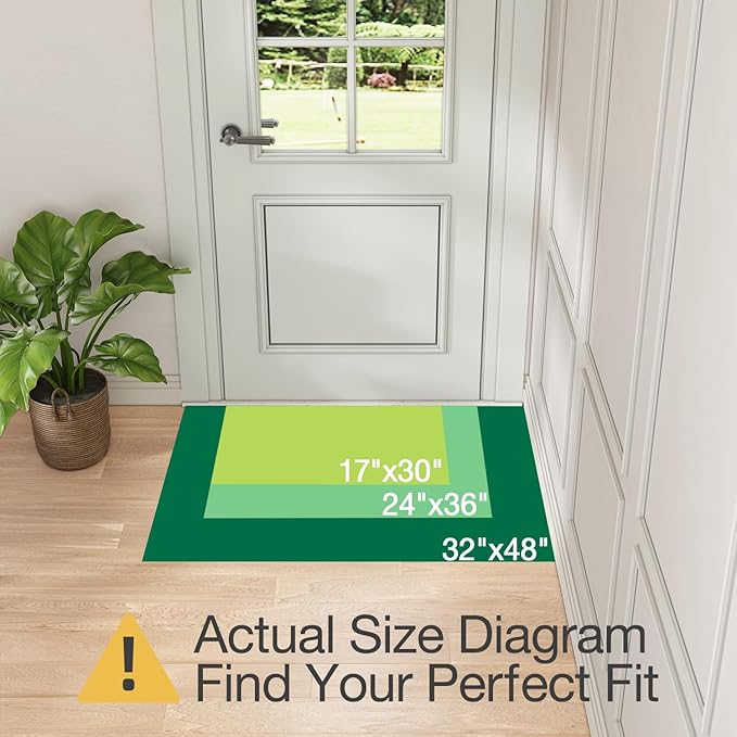 LUMI Indoor Door Mat 32"x47", Ultra Thin Low Profile Non-Slip Doormat for Home Entrance, Absorbent & Stain-Resistant Welcome Mats, Washable Entryway Mat for Front Door, Patio, Porch, Khaki