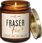 Fraser Fir Candles - Christmas Candles - 'Fraser Fir' w/Balsam Fir Cedar & Sandalwood Evergreen Tree Scent I Winter Evergreen Candle I Stocking Stuffers for Women I 9oz, 50Hr, USA Made