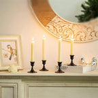 Vintage Black Taper Candle Holders Set of 6, Metal Candlestick Holders Elegant Handcrafted Décor for Weddings, Dining & Meditation,Table Centerpiece, Party, Christmas Decoration or Home Decor