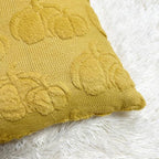 Booque Valley Fall Decorative Pillow Covers Set of 2 18 x 18 inch Soft Plush Faux Fur Wool Pumpkin Throw Pillowcases for Autumn Halloween Farmhouse Home Decor, Mustard Yellow