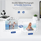 Scalloped Magnetic Picture Frame 4x6 Inch - 6Pack Clear Acrylic Photo Frame, 20mm Thick Double-Sided Magnet Design, Trendy Desktop Display for Home/Office Decor (6 Pack, 4X6)