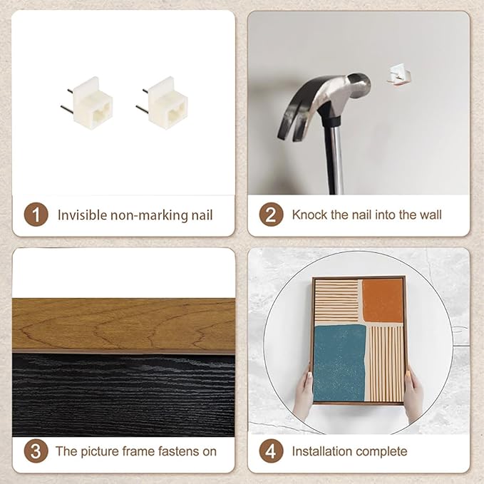 Bwodke Framed Boho Canvas Wall Art Mid Century Modern Prints Set of 3 Neutral Geometric Line Leaf Paintings Decor Minimalist Abstract Pictures Bedroom Living Room Bathroom