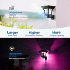 CINOTON RGBW Solar Landscape Pathway Outdoor Lights with 3 Lighting Modes, IP65 Waterproof LED Solar Powered Wall Lights for Garden Yard Lawn Path Driveway Pool Backyard Warm White & Multicolor 4 Pack