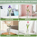 10PCS Creative Floating Floral Arrangement Holder, 2025 Innovative Floating Flower Display Stand, Clear Acrylic Floating Flower Bowl Stem Holder, Modern Floating Vase Pedestal Stand (Small)