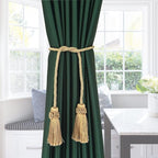 Fenghuangwu Curtain Tiebacks Handmade Decorative Curtain Holdbacks Rope with Tassel (Gold, 6P)