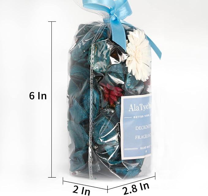 Potpourri Bags, Ocean Scented Potpourri Bowl Filler, Dried Flower, Home Fragrance Sachet,Beach Vase Decor (Blue Ocean)-Mini