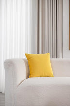 Couch Pillow Covers 16x16 Yellow: 2 Pack Cozy Soft Velvet Square Throw Pillow Cases for Farmhouse Home Decor