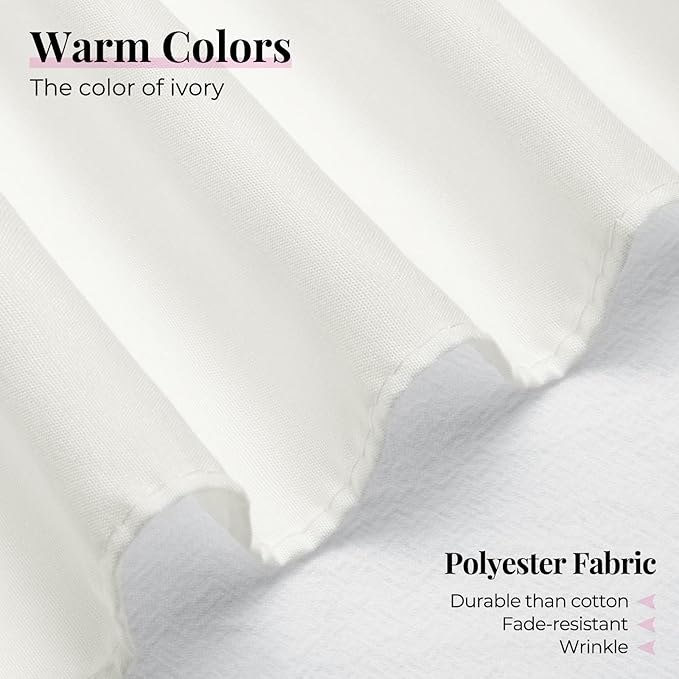 RIMELA Ivory Bed Skirt Queen Size 12 Inch Drop, Wrap Around Elastic Adjustable Bedskirt, Bed skirting Dust Ruffle for Bed Frame & Box Spring Soft Durable Fabric Machine Washable Easy to Install