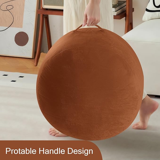 MeMoreCool Round Stuffed Pouf Ottoman Foot Rest, Floor Pouf Foot Stool with Soft Foam Chunk Filling, Small Round Ottoman Footstool Circle Footrest for Living Room, Coffee