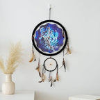 Remorelt Wolf Eagle Bear Dream Catcher Bedroom Wall Decor, Christmas Home Decoration, Room Accessory, White Moon Feather Decoration - Unique Home Craft Wall Pendant (DC03 13inch Set 3 Wolves)