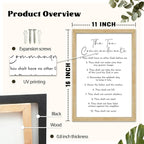 FZMHASLWW The Ten Commandments Bible Verse Wall Decor 16"X11" God Jesus Prayer Christian Saying Catholic Scripture Sign Wood Framed Wall Hanging Art (Wood)