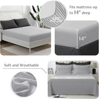 JOLLYVOGUE Twin XL Comforter Set, Ultra-Soft Bed in a Bag Twin XL Size 5 Pieces, Oeko-TEX Certified Bedding Set with Down Alternative Comforter, Sheets, Pillowcases & Shams, Dark & Light Grey