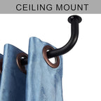 Room Darkening Curtain Rod, Wrap Around Design, Extra-Thick 1-Inch Diameter Single Drapery Rod, Extendable Metal Rod Set for the Blackout Curtains and Sheer (Matte Black, 48-84")