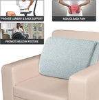 MABOZOO Memory Foam Back Support Cushion for Recliner Chair,Lumbar Support Pillow for Elderly,Extra Large Lumbar Support Pillow with Extension Straps,Light Grey