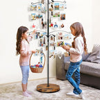 Miratino 5FT Family Tree,Party Photo Display Tree, Picture Holder Stand,90 Clips Holder for 4x6, 5x7 Picture Polaroid Frames Hanging & Card Tree Holders (Black)