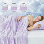 Cozy Bliss Cooling Comforter King Size Dual-Sided, Ultra-Soft Cooling Blankets for Hot Sleepers and Night Sweats, Breathable Lightweight Silky Smooth, Lavender Purple