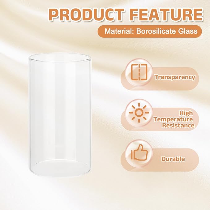 uxcell Hurricane Candle Holder (H:4.7" OD:2.6"), Pillar Floating Candles Holder Clear Glass Cylinder Flower Vases for Table Centerpiece Wedding Party Home Decoration 2Pcs