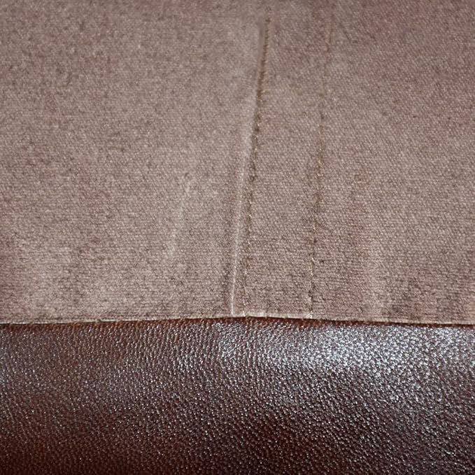 Square Shaped Goat Leather Handmade Eco-Friendly Brown Pouf - 18" x 18" x 18", Plain Solid, Recycled Cotton Filled Stuffed Seating PF12