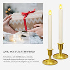 Candlestick Holders 2 PCS Short Metal Taper Candle Holders, KSWING Gold Candle Stick Holders Set, Perfect for Table Centerpiece Mantel Party Wedding Christmas Home Decor, Set of 2