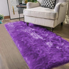 Latepis Washable Runners 2x6 Fluffy Shaggy Rug Purple Faux Sheepskin Fur Rug Small Soft Furry Rugs for Living Room Bedroom Sofa Cute Room Decor Runner
