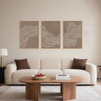 Geometric White Tan Wave Framed Canvas Wall Art Set, Abstract Line Art Painting, Modern Minimalism Wall Decor, Neutral Art Print for Living Room, Bedroom, Dining Room, Office - 16"x24"x3