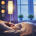 Smart LED Floor Lamp with APP Control & RGB Colors - Dimmable Standing Lamp for Living Room, Bedroom, Gaming - Remote, Timer, 9W Bulb Included, 67" Modern Tall Lamp (Silver Beige)