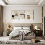 HPINUB Large Modern Abstract Framed Canvas Wall Art Set,Geometric Line Black White and Beige Textured Wall decor Neutral Gray Minimalist Art Print for Living Room,Bedroom,Dining Room,Office -16"x24"x3