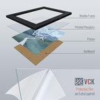 VCK 8x10 Picture Frame Set of 3 - Black, Textured Exclusive Solid Wood Picture Frames, Wall Hanging