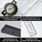 Black Pendant Light, 5-Light Pendant Lighting for Kitchen Island, Pendant Lights Kitchen Island for Dining Room, Living Room, Corridor, Cafe bar, Club, Restaurant