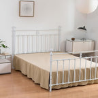 Bed Skirt Queen Size Ruffled Bed Skirts with Split Corners, 18 Inch Drop Dust Ruffle Bed Skirt with Platform - Queen, 18 Inch, Light Camel