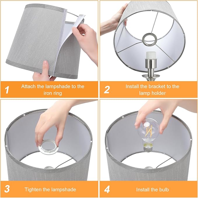 Seealle Lamps for Bedrooms - Touch Control Bedside Lamp with USB C+A, 3 Way Dimmable Nightstand Lamps with USB Port, Brushed Nickel Table Lamp for Living Room Guest Room Bed Side End Table(Single)