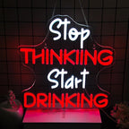 Stop Thinking Neon Sign Led Neon Lights Neon Signs for Wall Decor Light Up Sign for Birthday Party Club Gift