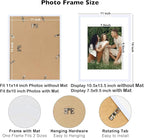 12 Packs 11x14 Picture Frames, Display 8x10 with Mat or 11x14 Without Mat, Gallery Wall Frame Set, 11 by 14 Frames Bulk Set of 12 Collage Wall Decor Photo Frames Set for Wall, White