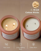 M&SENSE Fall Candle Autumn Flower Scented, Large 19.4oz Natural Soy Wax 110 Hours Burn Time Clean Non Toxic Candle Classic 2 Wicks Gifts