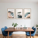 Amalfi Coastal Beach Framed Canvas Wall Art Set, Summer Ocean Wall Decor, Southwestern Beach Wall Painting, Ocean Seascape Art Prints for Living Room, Bedroom, Dining Room - 16"x24"x3