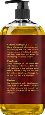 Majestic Pure Anti Cellulite Massage Oil for Massage Therapy - Refreshing, and Relaxing - Natural Oils with Vegan Collagen, Stem Cells & Cellulite Cream - All Skin Types - Men and Women - 8 fl oz