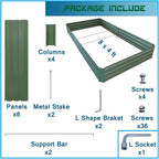 8x4x1ft Metal Raised Garden Bed Kit，Galvanized Garden Bed Box for Vegetables, Flowers, Herbs, and Succulents,240 Gallon Capacity - Green