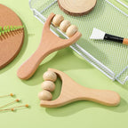 Ciieeo 2Pcs Wooden Massage Roller - Compact Handheld Tool for Foot Shoulder Neck and Waist Relaxation - Improve Sleep Quality