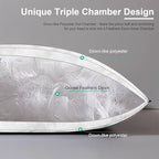 APSMILE Medium Firm Feather Down Pillows Queen Size Set of 2, Luxury Goose Feather Pillow for Sleeping, 600TC/DM Organic Cotton Cover Hotel Bed Pillow, Wrapped in Polyester (White, 20"x30")