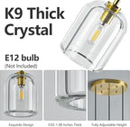 Modern Gold Pendant Lights Kitchen Island Ceiling Chandelier Indoor Crystal Hanging Light Fixtures for Dining Room Kitchen Living Room Bedroom（3Light）